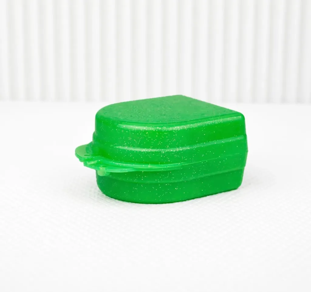 Caja retenedora de ortodoncia Dental colorida con purpurina